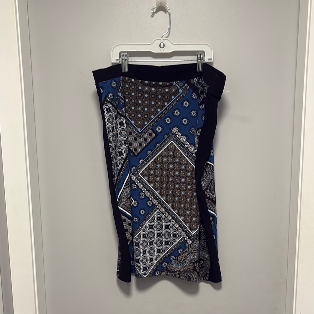 ☀️NWOT Patchwork pencil skirt sliming side panels stretchy and comfortable XL